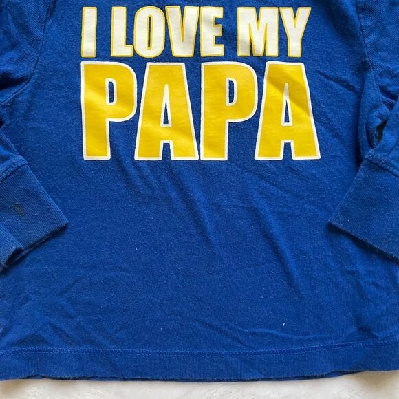 Old Navy 12-18M “I Love My Papa” Long Sleeve Tee Blue & Yellow GUC Baby Unisex - Picture 8 of 13